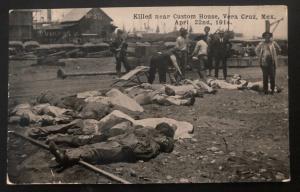 1914 Mint RPPC Postcard US Army Troops Invasion of Veracruz Mexico Killed Near C