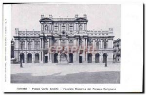 Old Postcard Torino Piazza Carlo Alberto Del Facciata Moderna Palazzo Carignano