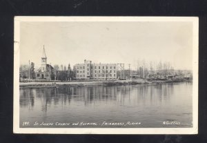 RPPC FAIRBANKS ALASKA ST. JOSEPH CHURCH HOSPITAL VINTAGE REAL PHOTO POSTCARD