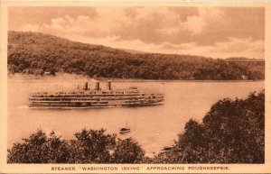 Ships Steamer Washington Irving Approaching Pughkeepsie New York Albertype