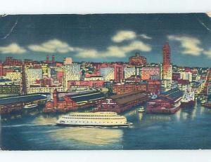 1950's PANORAMIC VIEW Seattle Washington WA hp4537