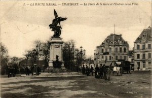 CPA CHAUMONT Place de la gare et Entrée de la Ville (864653)