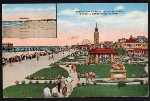 Florida DAYTONA BEACH View of Races from the Boardwalk - pm1947 - LINEN