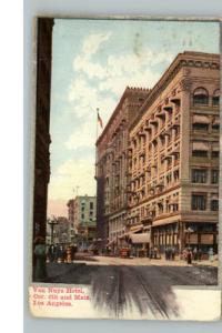 Los Angeles CA Street Scene c1910 Postcard