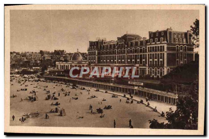 Old Postcard Dinard L & # 39Hotel Royal News And Cabins Bath