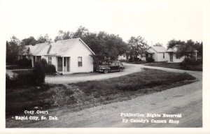 Real Photo RPPC, Cozy Court,1940's, Rapid City,SD, Old Postcard