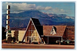 c1950's Super Jet Motel & Restaurant View Colorado Springs Colorado CO Postcard