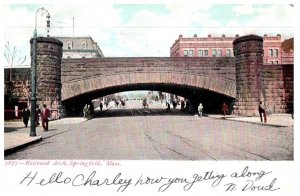 Railroad Arch Springfield Massachusetts Postcard Posted 1907