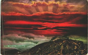 Sunrise Pike's Peak Colorado CO 1920 DB Postcard