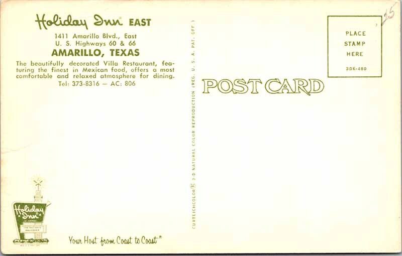 Postcard RESTAURANT SCENE Amarillo Texas TX AO3083
