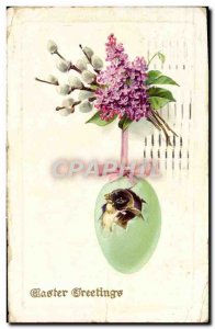 Old Postcard Fantasy Bird Egg