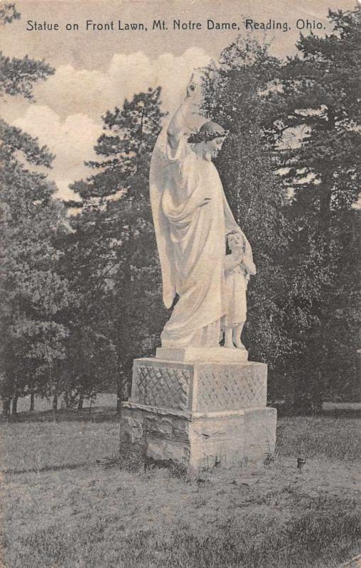 Reading Ohio Mt Notre Dame Statue Vintage Postcard JA455550