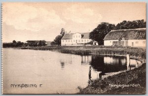 Nykobing Denmark c1910 Postcard Faergegaarden Lake Houses