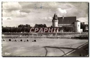 Modern Postcard Sully sur Loire The beach and the castle