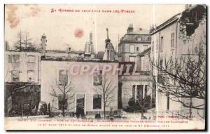 Postcard Saint Die Old Street of the 10th battalion burned houses Militaria