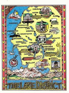 Map Card of The Lake District Popular Vacation Spot England United Kingdom