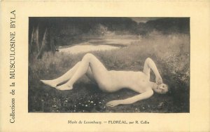 Musculosine Byla Publicity vintage art postcard Floreal by R. Collin nude in art