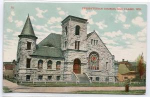 Presbyterian Church Eau Claire Wisconsin 1910c postcard