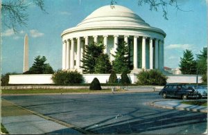 Jefferson Memorial Washington DC Temple Old Car VTG Postcard UNP Unused 