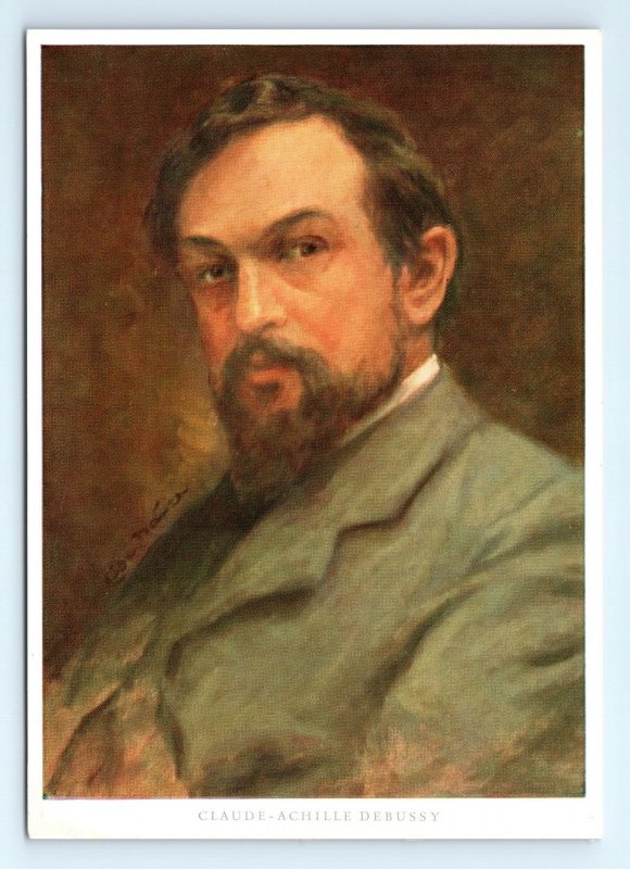 Portrait Painting Claude Achille Debussy Composer by L Nauer Artist Postcard