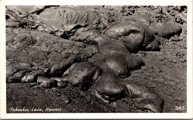 Real Photo Postcard Pahoehoe Lava, Hawaii