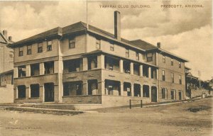 c1910 Prescott Arizona Yavapai Club Building Hens Drug Store Postcard 25-4412