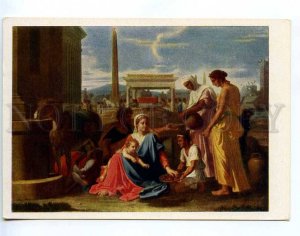 217870 Poussin Flight into Egypt old postcard