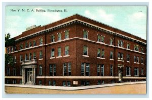 c1910's New Y. M. C. A Building Street View Bloomington Illinois IL Postcard