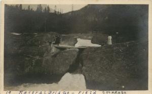 NATURAL BRIDGE FIELD COLORADO REAL PHOTO POSTCARD c1900s