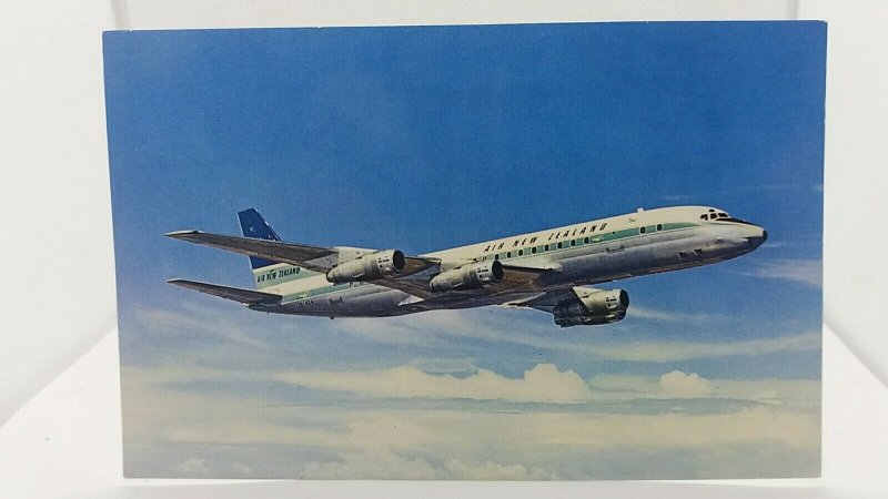 Vintage Advertising Postcard Air New Zealand DC8 Passenger Aircraft