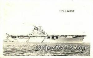 USS Wasp, Real Photo Military Battleship Unused very light markings on card