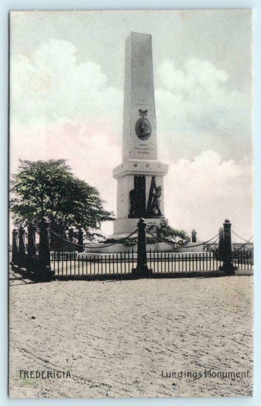 FREDERICIA, Denmark ~ Handcolored LUNDINGS MONUMENT c1910s  Postcard