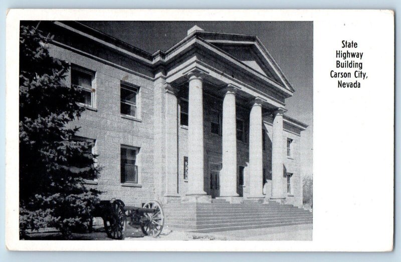 Carson City Nevada Postcard State Highway Building Exterior View c1940 Vintage