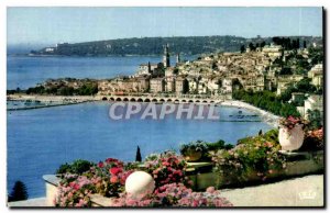 Postcard General view Moderne Menton and Cap Martin