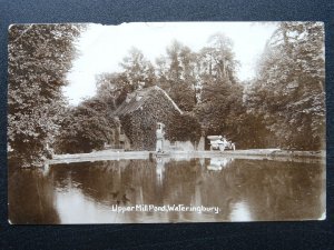 Maidstone WATERINGBURY Upper Mill Pond Shows Rolls-Royce Silver Ghost? 1910 RPPC