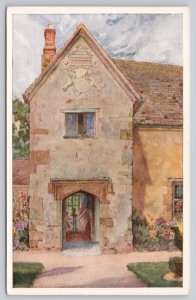 Postcard Sulgrave Manor England Stone Porch Flags 1920s View