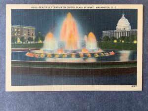 Fountain On Capitol Plaza Washington D.C. Linen Postcard H1202083419