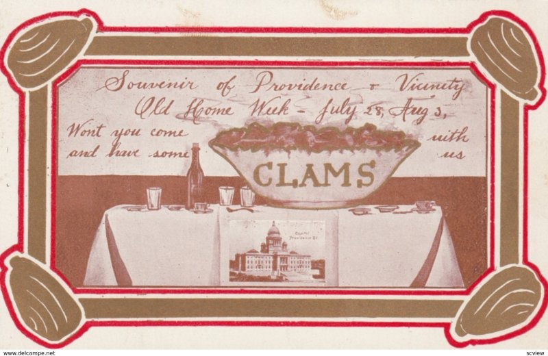 PROVIDENCE , Rhode Island , 1900-10s ; Old Home Week , Clams