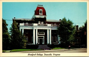 Vtg 1960s Stratford College Main Building Danville Virginia VA Chrome Postcard