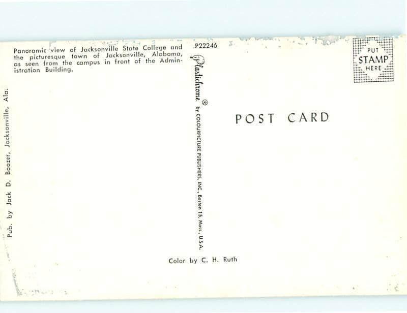 Vintage Post Card Aerial Jacksonville State College Admini Bldg  Ala   # 4136