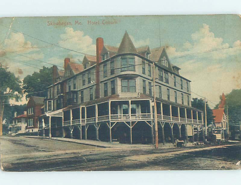 Divided-Back HOTEL SCENE Skowhegan - Near Waterville Maine ME H1431