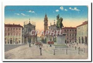 Italy Italia Torino Postcard Old Piazza S Carlo