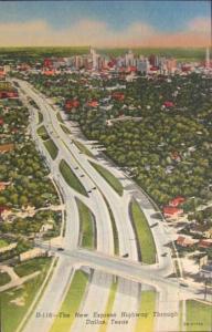 Dallas TX Aerial View Postcard