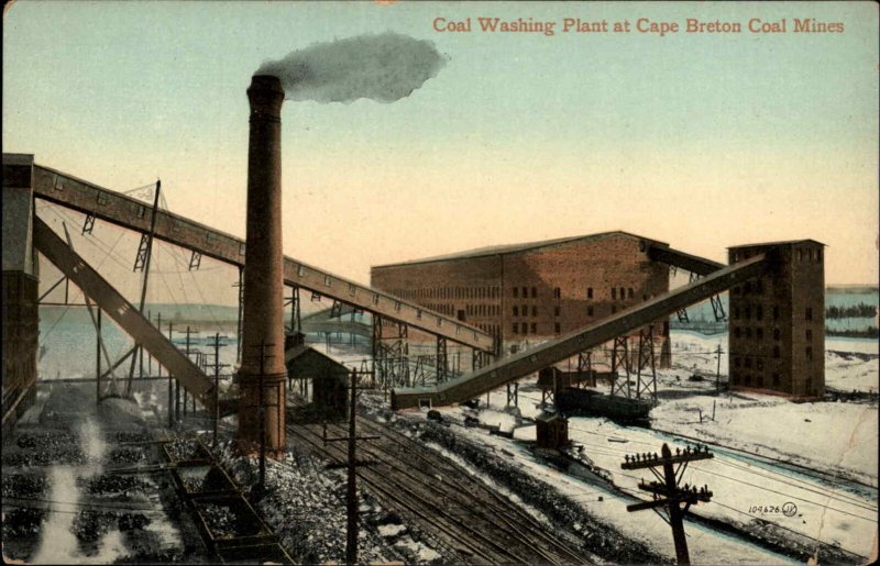 Mining - Coal Washing Plant Cape Breton Mine c1910 Postcard