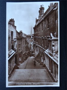 Bristol CHRISTMAS STEPS showing The Steps Restaurant - Old RP Postcard 27004