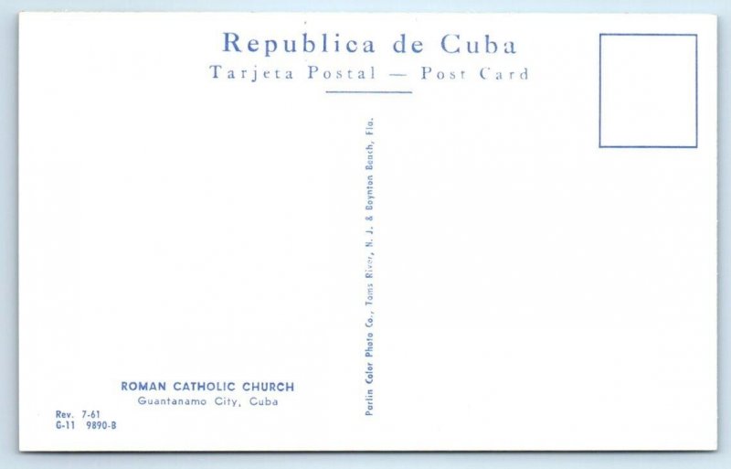 GUANTANAMO CITY, CUBA ~ Modern Architecture ROMAN CATHOLIC CHURCH 1960s Postcard