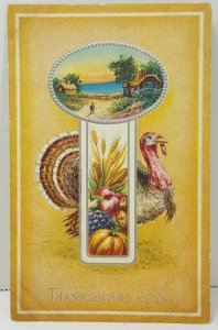 Thanksgiving Joys Turkey 1910s Vintage Antique Postcard