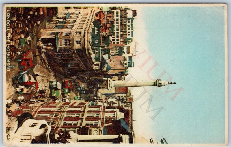 1951 London, England Monument Square Colorgravure by J. Arthur Dixon PC U.K A201