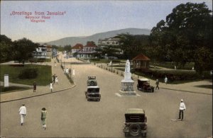 Kingston Jamaica Seymour Place Street Scene c1910 Vintage Postcard