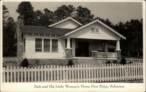 Pine Ridge Arkansas AR Dick and His Little Woman's Home Real Photo Postcard